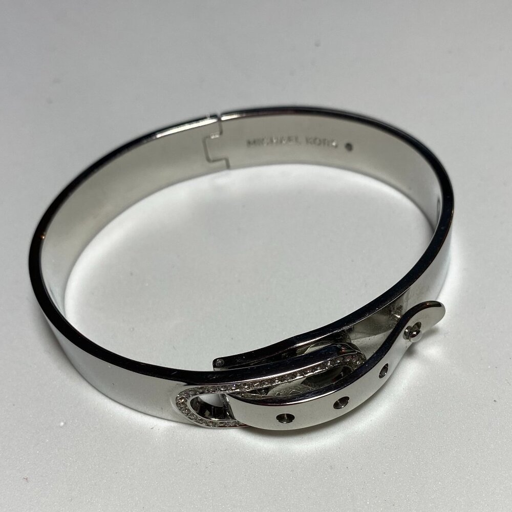 Michael Kors Silver Tone Hinged Bracelet - Picture 3 of 4